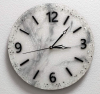 Часы интерьерные из эпоксидной смолы "Серый мрамор", ручная работа