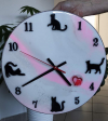 Часы интерьерные с котятами из эпоксидной смолы, d 40см на подрамнике , ручная работа