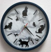 Часы интерьерные "Черные котики", диаметр 30 см, эпоксидная смола